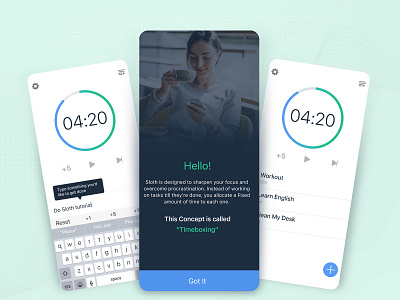 Smart Sloth: Focus Study Timer app design ui