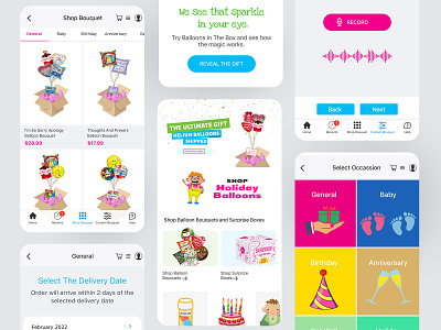 Balloons In The Box app design ui