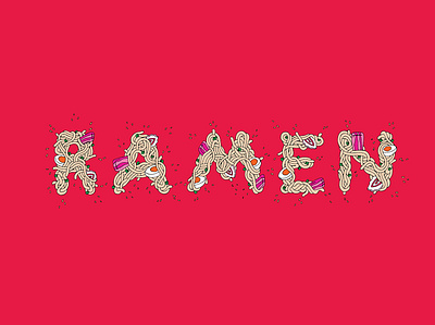 Ramen design illustraion illustrator ramen typography vector