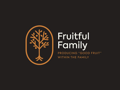 Fruitful Family Logo Design design family graphic design icon identity logo logotype mark tree tree logo treetop