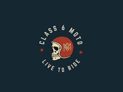 Class 6 Moto bedge bike clothes design graphic design icon identity logo mark monogram motorsport typography vintage
