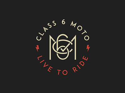 Class 6 Moto apparel logo bike clothes graphic design lettering logo logotype monogram motorsport type typography vintage