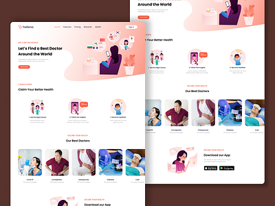 Hellena Healthy Project Landing Page design doctor health project ui web