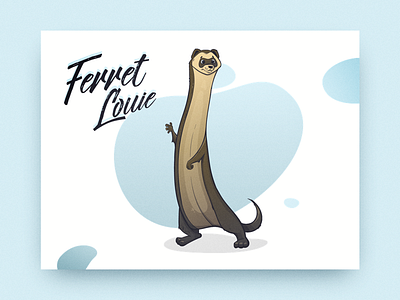 Ferret Louie animals character design hello hi illustration illustrator surprised