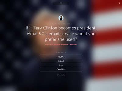 Simple Polling Platform - Sneak Peek #2 america answer clinton election hillary politics poll question usa vote web