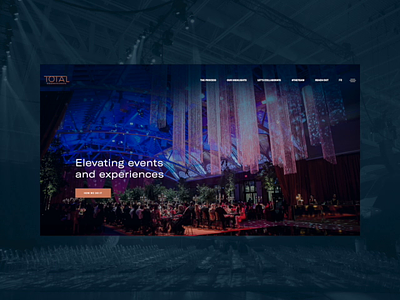 Total Events blue clean dark design interface landing page modern ui design website