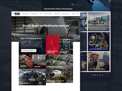 STS Aviation Group application aviation blue design full header group red ui website