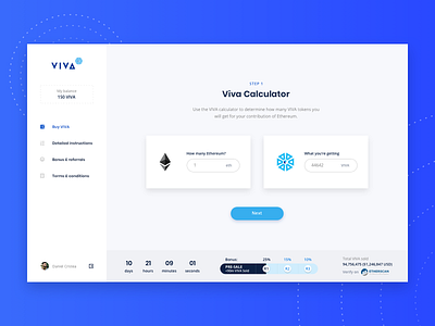 VIVA Crypto Dashboard blue dashboard ui design interface ui design web application design