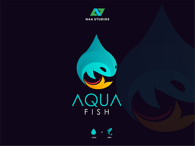 Logo Aqua Fish 3d app branding design graphic design illustration logo podcast ui ux vector