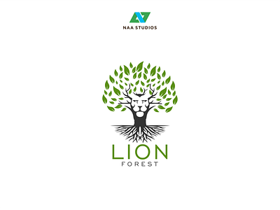 logo LION FOREST app branding design graphic design illustration logo podcast ui ux vector