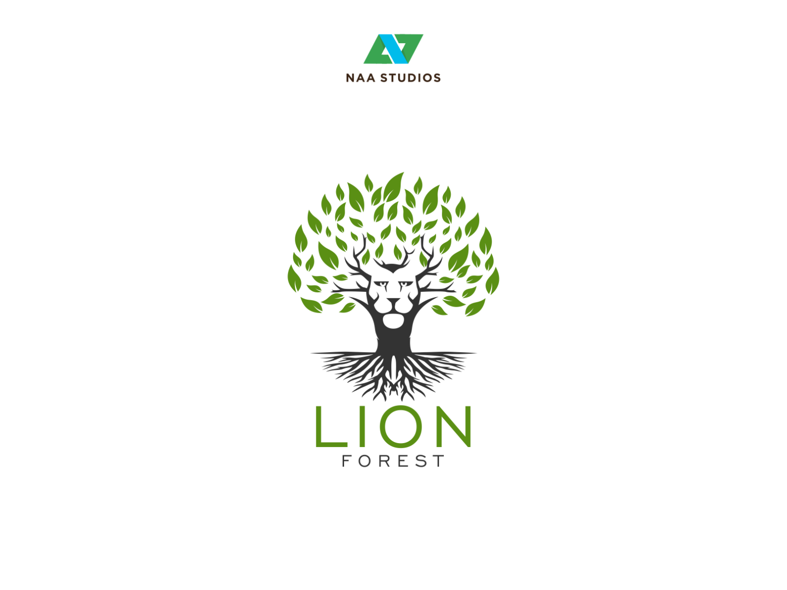 logo LION FOREST by NAA studios on Dribbble