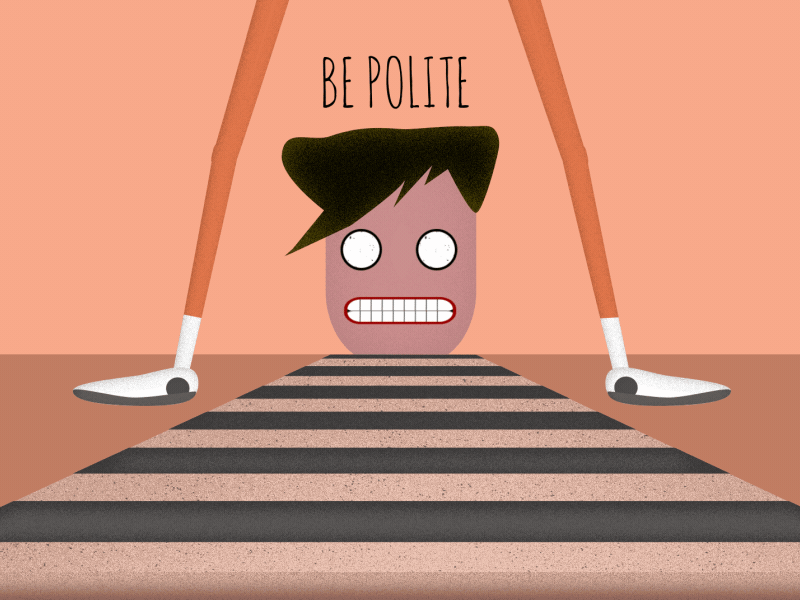 Be Polite 2d 2d animation 3d after effects animation c4d character design design gif motion design shit