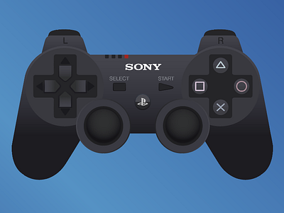 Sony Playstation 3 - Controller flat gaming icon illustration joystick playstation