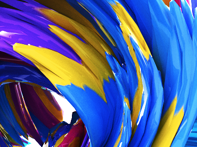 Electric Feathers - 'Brush in the Air' cinema4d colours design form shape