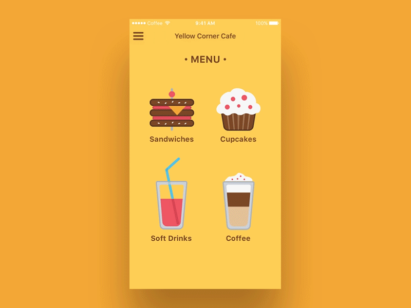 Pre-Order App For Cafe app cafe coffee food interaction market mobile order principle restaurant shop