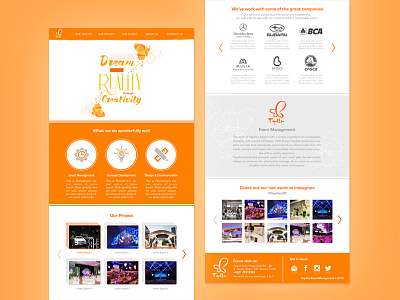 Landing Page for an event management landing page layout ui vibrant web design website