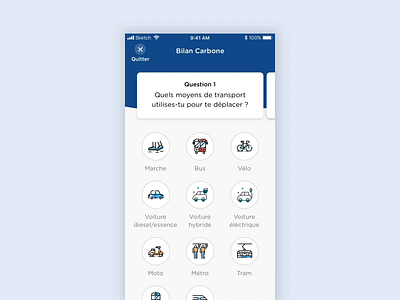 Carbon Footprint animation app carbon footprint design ecologic ios mobile question quiz app test