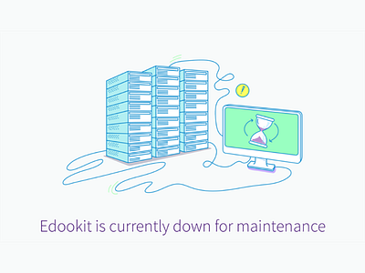 unavailable server! edookit error illustration server start up time unavaileble