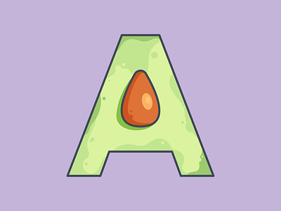 A is for... 36 days 36 days of type avocado food goodtype letter lettering lettering challenge pastel type type art typeface typograhy vector