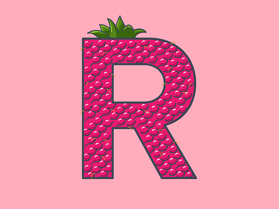 R is for... 36 days of type berry fruit hairy juicy lettering pink raspberry ripe seeds sweet typography