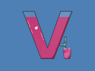 V is for... 36 days of type drink glass illustration liquid quench stay home tap thirsty vector vimto wine