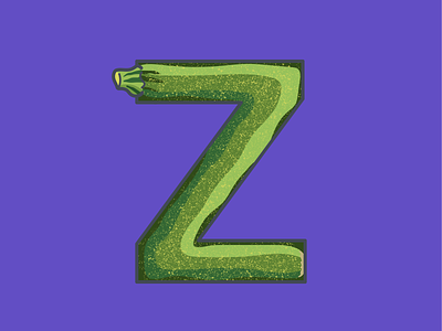 Z is for... 36 days of type brush courgette flat design food healthy illustration texture vector vegetable zucchini