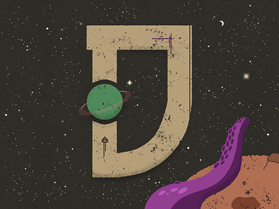 D for Deep space - 36 Days of Type 36 days of type astronomy constellations galaxy lettering planets saturn solar system space stars textured truegrittexturesupply typography vector