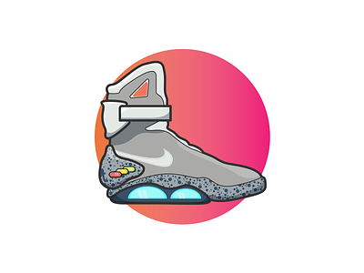 "Power laces, alright!" airmax backtothefuture bttf design drawing flat design icon illustration nike outline vector vector art