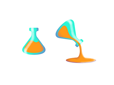 Potion in motion / Juice on the loose bottle chemistry flask flat icon illustration illustrator liquid potion true grit ui ux vector vial