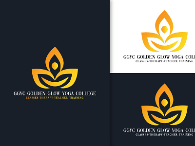 Golden glow yoga college branding design graphic design logo logo design