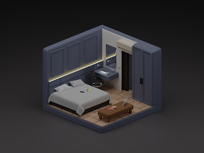 Apartment's room 3d