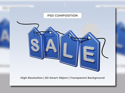 tag sale 3d rendering transparent background design