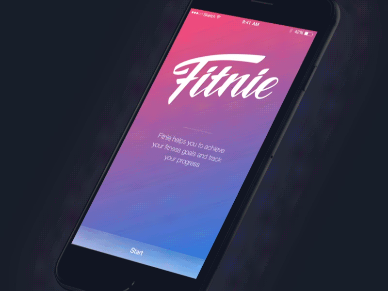 Fitnie Walkthrough after effects animation app card gif interaction ios ios 8 iphone mobile ui ux