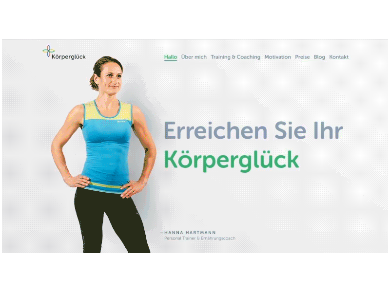 Körperglück Website animation fitness interaction principle scroll ui ux web website
