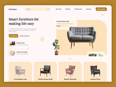 Furniture website home page