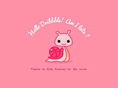 Hello Dribbble Sara albania animal animals baby cute debut funny hello dribbble love snail thanks