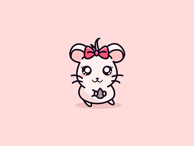 Hamster Girl animal animated character cute funny girlyhamster hairtie pink sunnflowerseed