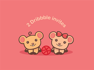 Dribbble Invite animal community cute dribbble invites happy invite invites twins two