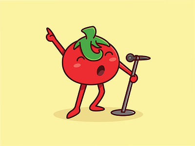 Tomato Rock contest food fruit happy singer stickermule tomato vegetable