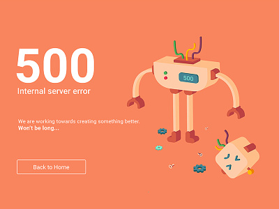 500 Error V3 3d 500 broken creativity crushed robot error 500 head pastel colors robot screws server error
