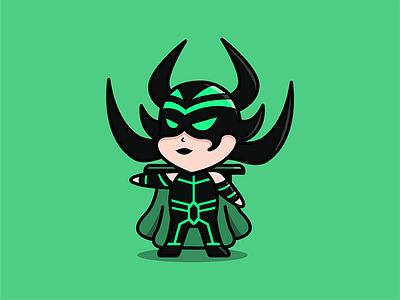 Hela character cute dark evil green hela illustration love marvel movie thor villain