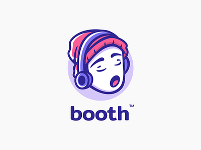 Booth V6 1 avatar branding character headphones icon music logo recording singer song startup