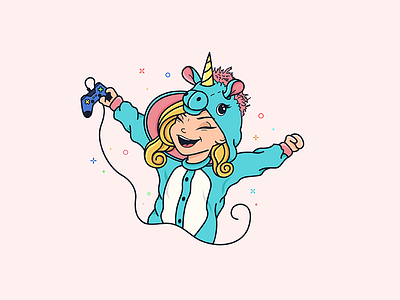 Kelsey Onesie Final1 animal avatar character cute fun funny happy illustration love lovely unicorn youtube youtuber