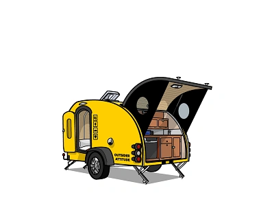 SCdF teardrop trailer camper camping caravan illustration teardrop vector vector illustration