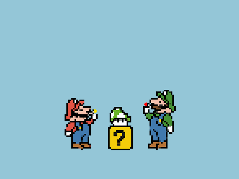 Mario & Luigi 8bitart 8bits animation illustration luigi mario nintendo pixelart retro supermario vector videogames