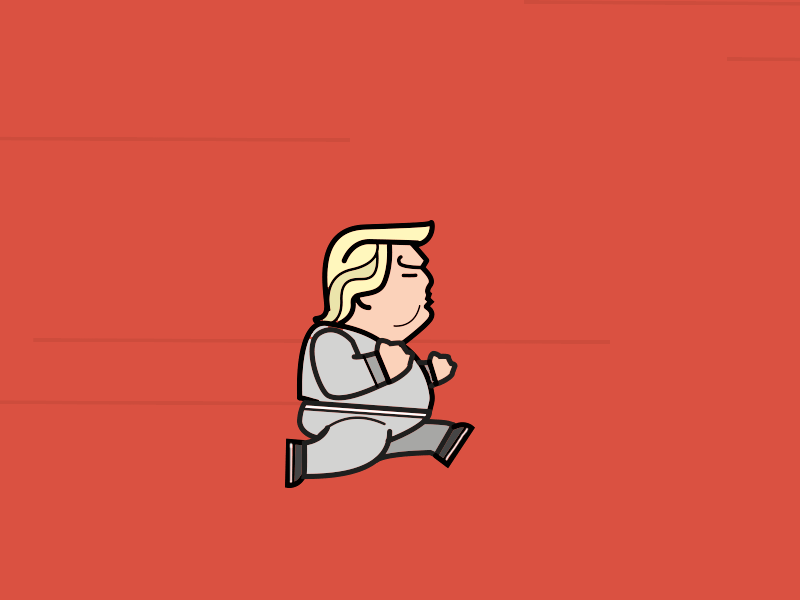 Trump - Making friends animation countries flat friends illustration political retro run trump vector