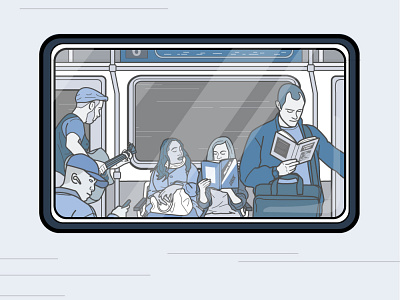 Underground life illustration metro people suburban underground vector