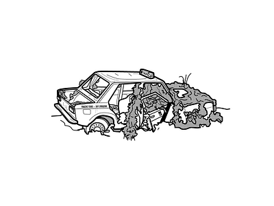 “The future of taxi” future inktober inktober2019 overgrown taxi