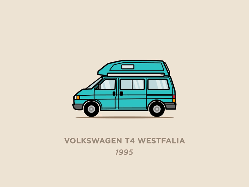 European campers: VWT4Westfalia camper illustration retro t4 van van camper vector volkswagen