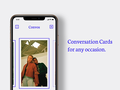 Convos – Conversation Cards blue cards conversation product simple ui